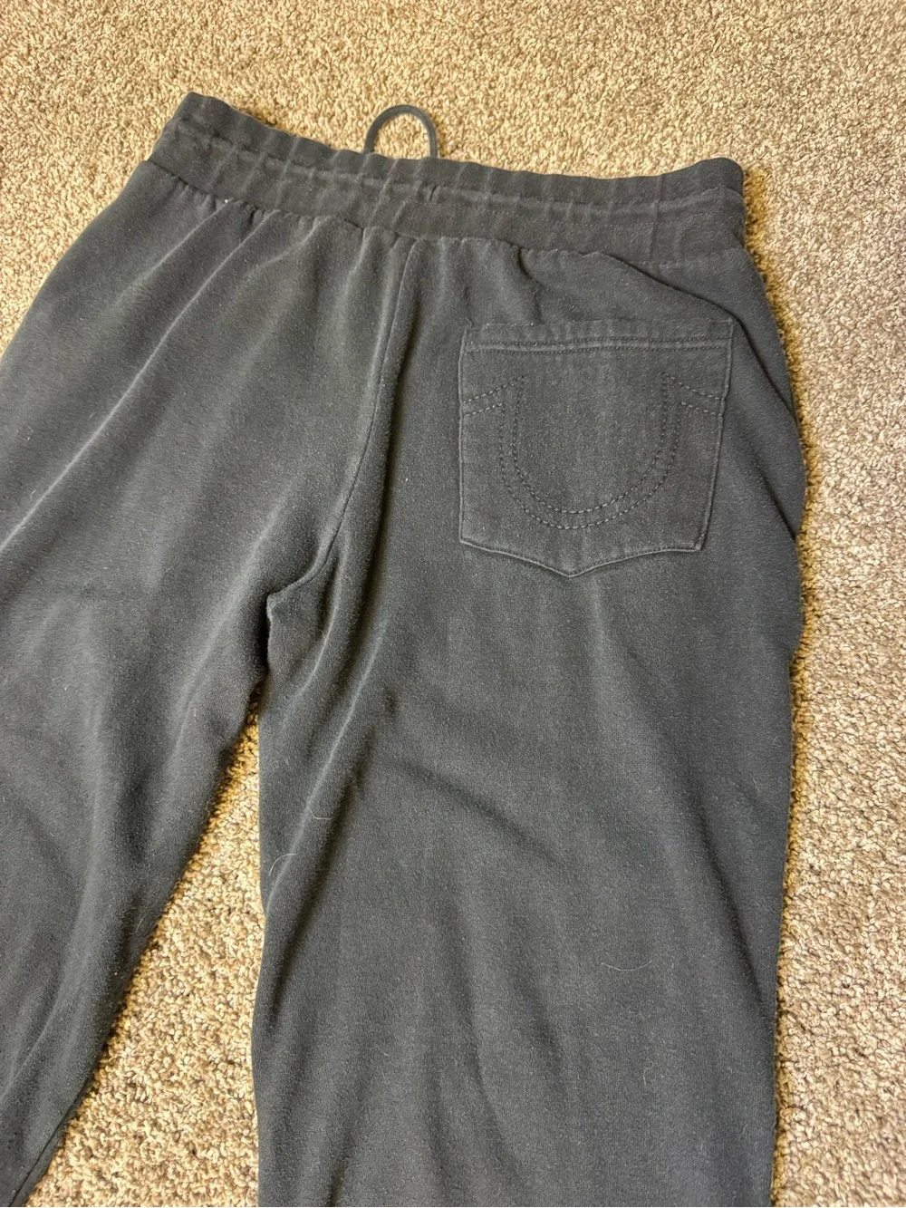 True Religion Black Men's Joggers with Embossed Logo